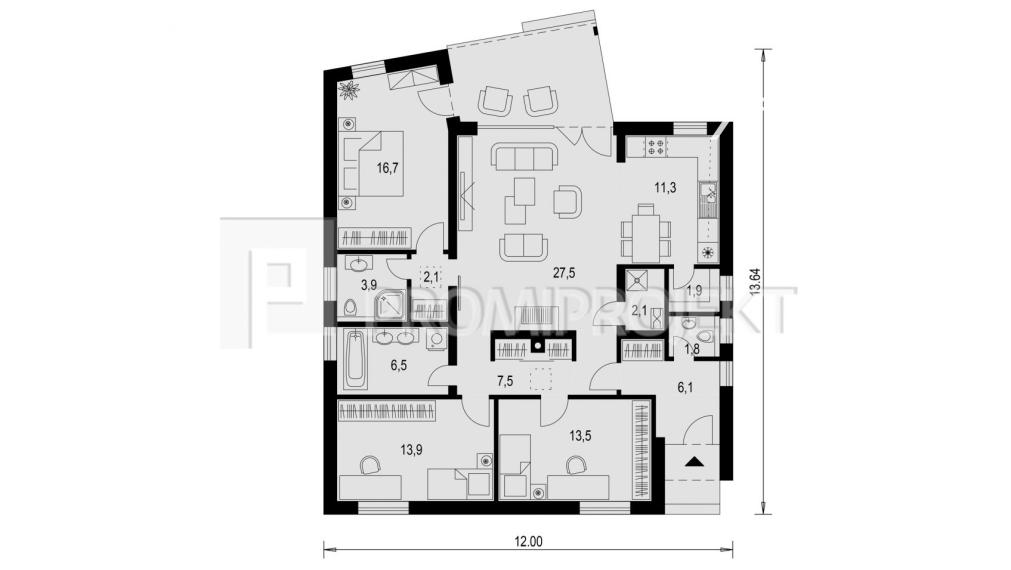 Novostavba 4 izbového bungalovu Šípková-Kvetoslavov