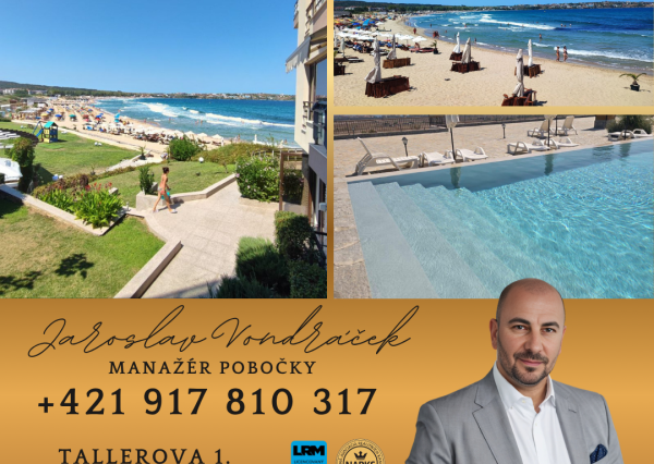 *EXKLUZÍVNE*  Luxusný 2-izbový apartmán s výhľadom na more v elitnom komplexe Sand Lilies