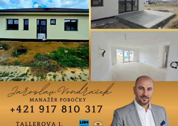 4 izbový BUNGALOV- Moravany nad Váhom DOLINKY s pozemkom 669 m2